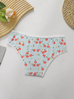 3 pairs of contrasting sweet style underwear, fruit printed women's triangle pants, plaid lace underwear C898