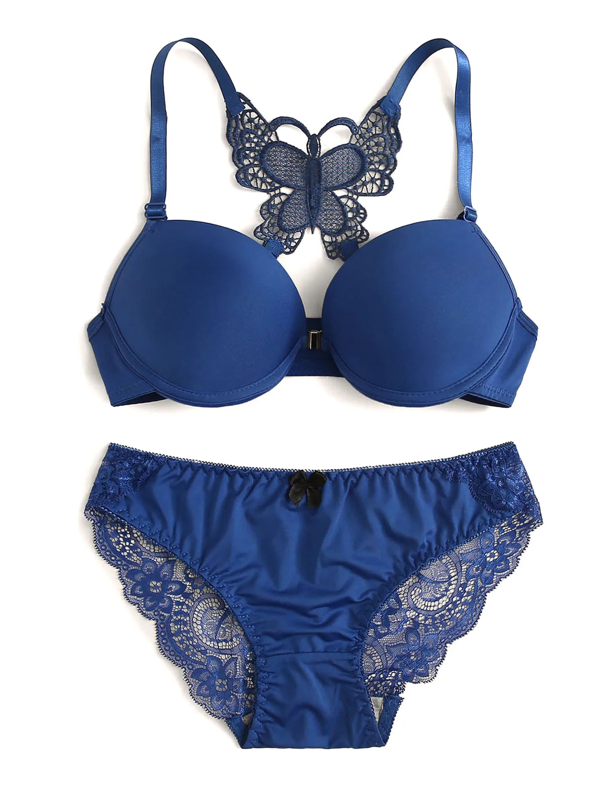 Hot selling 2-piece set of sexy red front button braissere beautiful back butterfly fashion bra push up women's set A2120