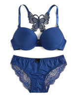Hot selling 2-piece set of sexy red front button braissere beautiful back butterfly fashion bra push up women's set A2120