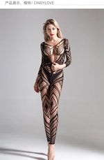 Various sexy mesh outfits, sexy lingerie jumpsuits, cutout halter bodysuits, women's bodystockings