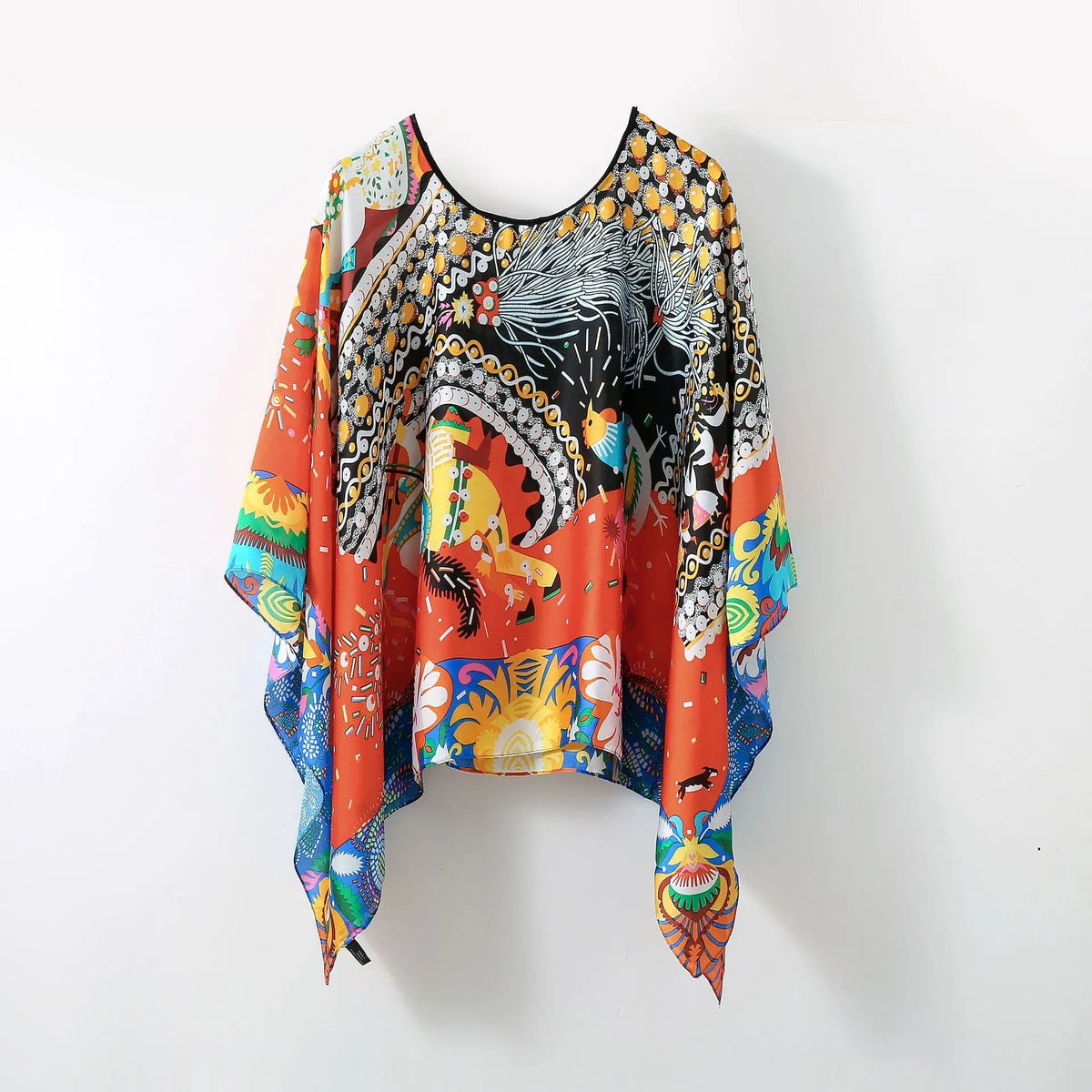 Simulated Silk Pullover Shawl Sweater Summer Beach Sun Protection Cape Women's Beach Towel Versatile Gauze Scarf Multifunctional