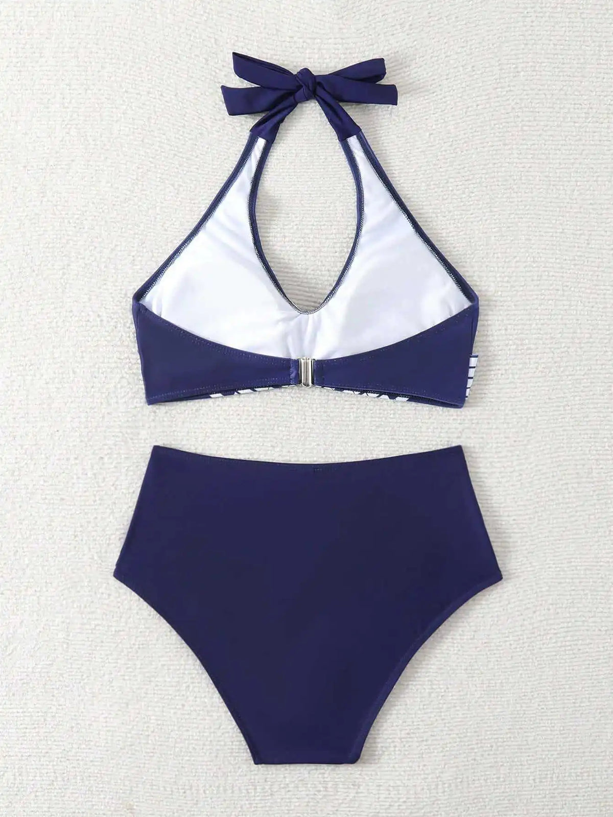 New Women High Waisted Halter Bikini Set Modest Triangle Tummy Control Swimwear Hot Spring Beach Vacation Summer Panties Sets