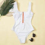 2026 Printed Zipper Swimsuit One Piece Sexy Swimwear Women Floral Bathers Bathing Swimming Swim Suit Female Beachwear