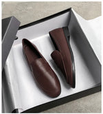 Retro British Style Women Leather Shoes Autumn Flat Casual Loafers Fashion Slip on Round Toe Office Work Shoes Zapatillas Mujer