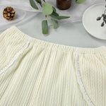Lace Trim Ruffle Hem U-Neck Strap Cable Textured Cami & Casual Shorts Loungewear Summer Pajamas Set Women Sleepwear