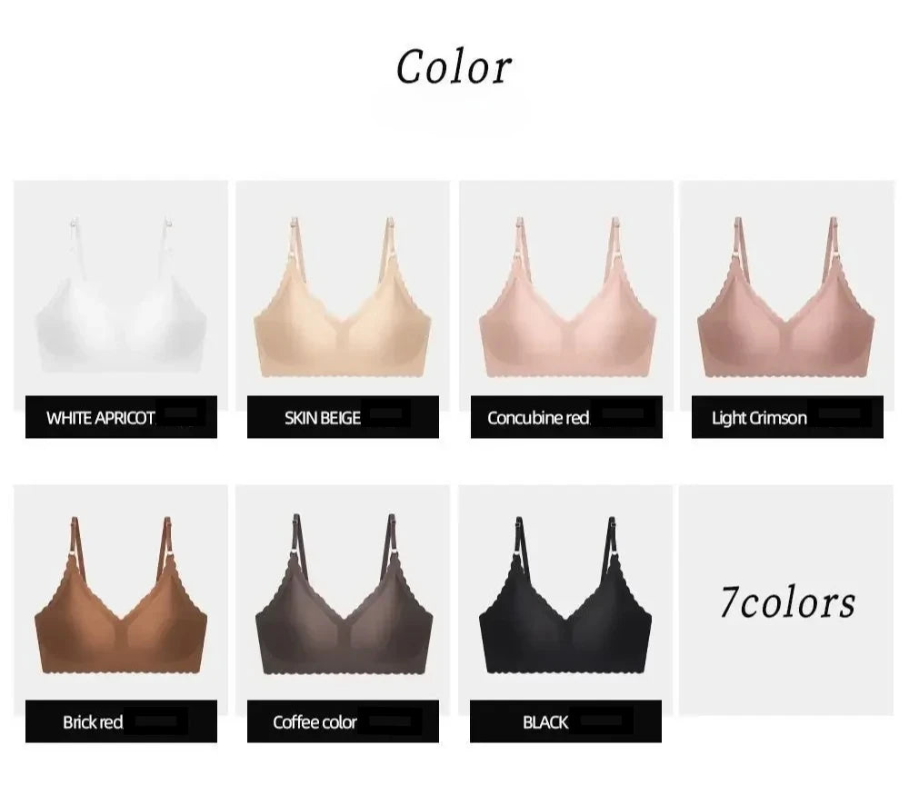 Seamless Ice Silk Ultra-Thin Breathable Bra Comfortable Breathable Underwear Women's Suspender Wavy Sexy Push-up Vest
