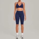 Women's Seamless Yoga Set Sports Fitness Gym Slim Fit Beautiful-Back Bra Hip Lift High-Waist Pants Suits Training Workout Sets