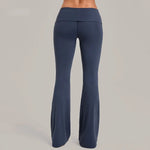 Women's Seamless Yoga Pants Sports Fitness Training High-Waist Hips-Lifting Flare Leggings Workout Gym Running Slim Fit Pants
