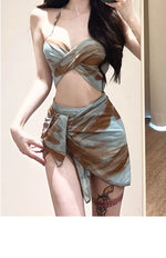 New Fashionable Plus Size Multi Piece Set Split Swimsuit for Women CoveringBellySlimming Down Hot Spring Vacation Swimsuit