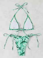 Halter Triangle String Bikinis 2026 Women Sexy Ring Linked Swimsuit Printed Swimwear Female Bathers Bathing Swimming Swim Suit