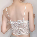 French Backless Bralette Sheer Lace Wireless Halter Top No Underwire Anti Nipple Show Comfort Bra & Tushy Set CA MOYISU Sexy Bra