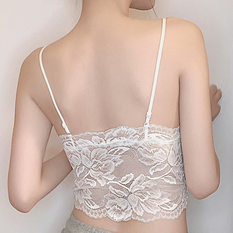 Sexy Backless Bralette French Sheer Mesh Halter Top Wireless Comfortable No Show Anti Nipple Bra & G String Australia Hot MOYISU