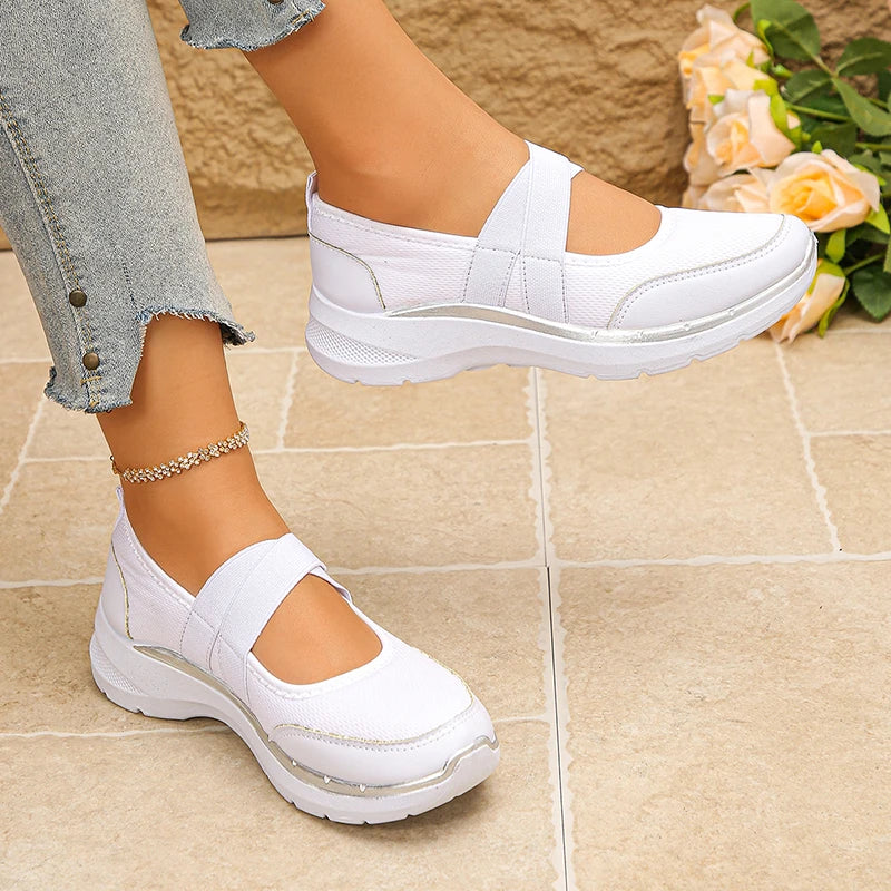 Pink Slip On Breathable Flats Women 2026 Plus Size 43 Soft Sole Platform Sneakers Woman Comfortable Non Slip Casual Shoes Female