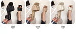 Fashion Strange Style Women Slippers Square Open Toe Slippers Slip on Slides Summers Beach Shoes Woman Heels Zapatillas Mujer