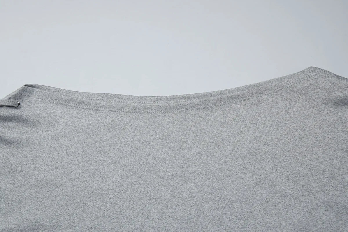 FDYOUI Women's Diagonal Collar Gray T-shirts Y2K Female Off Shoulder Lace-up Holes Cropped Tops Casual Black T Shirt Streetwear
