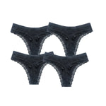4Pcs/Set Women Cotton Panties Thongs Low Rise G-string Lace Underwear Female Underpants M-XL Sexy Lingerie Panties Intimates