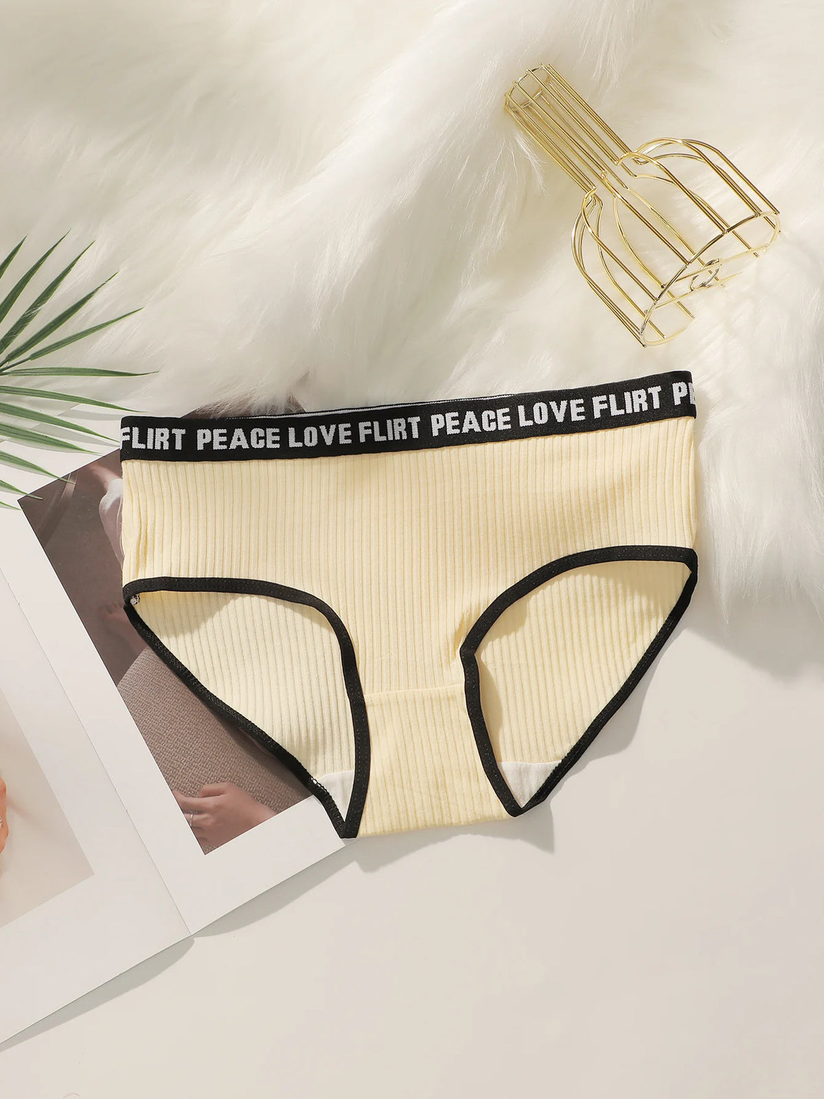 Women's High Waist PantiesLetter Elastic Waistband Soft Ribbed Fabric Comfortable Briefs for Daily Wear women bra K2809