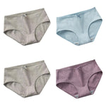 4Pcs/Set Women Cotton Panties Low Waist Briefs Breathable Comfort Underwear Sexy Lingerie Solid Color Underpants Intimates M-XL
