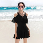New Swimsuit for Women Soaking in Hot Springs, Concealing Flesh and Slimming, Conservative One-piece Skirt, Flat Angle Swimsuit
