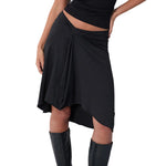 Summer Solid/Stripe/Plaid Midi Skirts for Women Casual Elegant A-Line Skirt for Beach Vacation Streetwear