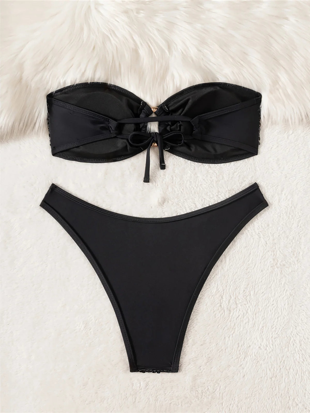 Sequins Shiny Bling Bandeau Bikini Female Swimsuit Women Swimwear Two-pieces Bikini set Brazilian Bather Bathing Suit Swim K7311