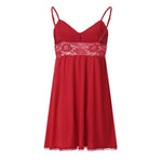 2026 New Sexy Lace Nightgown Womens V Neck Spaghetti Strap Chemise Lingerie Babydoll Sleepwear Mini Dress Nightie Plus Size Hot
