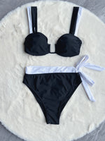 DEKA Patchwork Bandeau Bikini Set Sexy Women Swimsuits High Waist Swimwear Female Brazilian Bikini Set Bathing Suit Swim