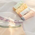 1-Pack Women's Ribbed Cotton Panties Breathable Soft Daily Underwear Low Rise Briefs Solid Color 7 Colors Lingerie Size M-XL