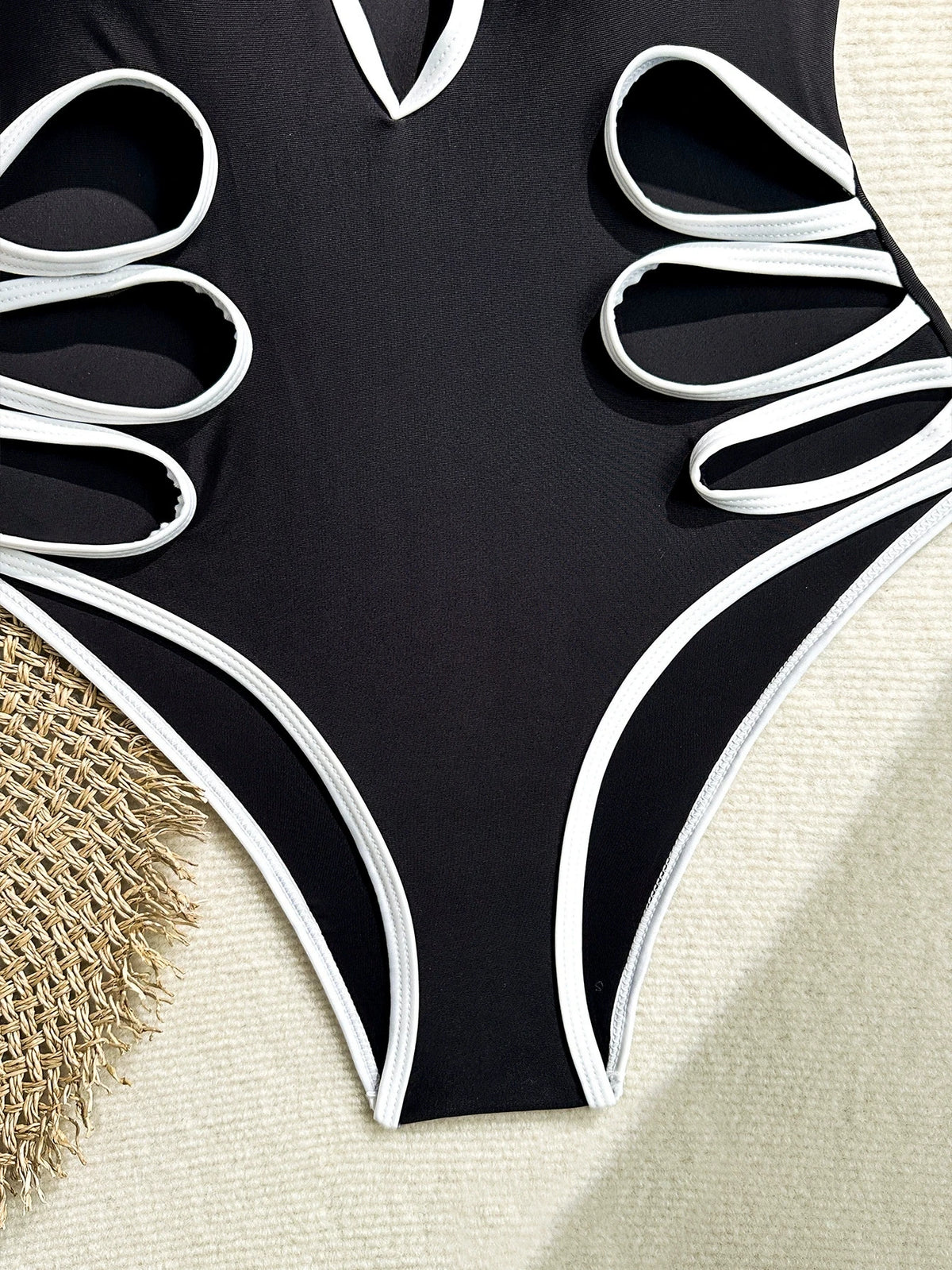 DEKA Sexy Hollow Out Bikini Set 2026 Women Black Bandage One Piece Swimsuit Summer Bathing Suit High Waist Backless Swimwear