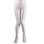 Women Leggings Stage Performance Glossy Shiny High Waist Fitness with Socks Stage Show Skinny Yoga Trousers Women Clothing