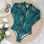2026 Surfing Sport Swimsuit Long Sleeves Women One Piece SwimsuitSwimwear Solid Monokini Bathing Suit Tropical Bodysuit Female