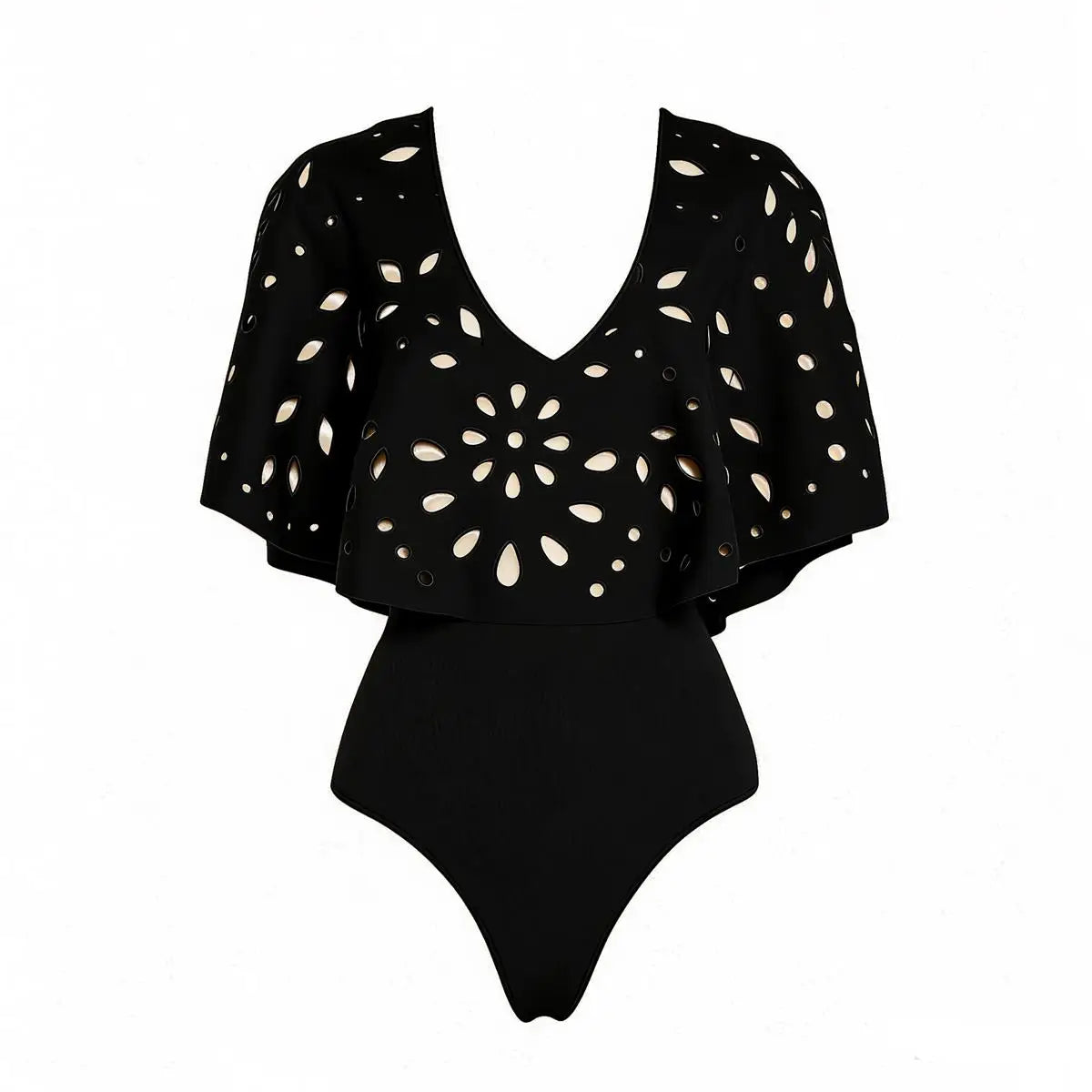 New 2Pcs Black Hollow Swimsuit Women Sexy Swimwear With Midi Skirt Push Up Bikini Female Biquini Bathingsuit Bodysuit Beachwear