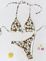 Micro Bikini 2026 Push Up Women Swimsuits Sexy Swimwear Brazilian Bikini Set Biquini Print Swimsuit Summer Brown Beachwear