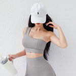 Women's Summer Asym Bra: Moisture-Wicking & Removable Cups w/Athleisure Cut