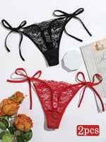 2pcs Low Waist Lace Thong For Women Sexy Panties Comfortable Underwear Female Underpants Lingerie C847