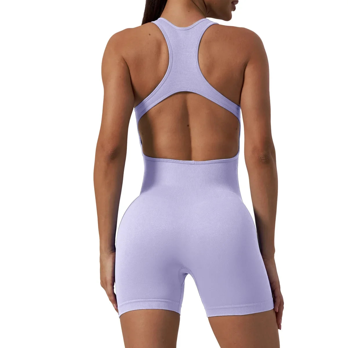 Seamless Yoga Jumpsuit Sleeveless Shorts One Piece Yoga Suit Sexy Cutout Backless Top Women Playsuit Gym Summer Workout Clothes