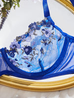 Womens Embroidered Bralette Lingerie And Panty Set Floral Design Soft Stretch Fabric Comfortable Everyday Underwear