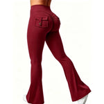 STOUREG Women Wide Leg High Stretch Yoga Leggings Naked Feeling Compression Fitness Workwear with Pockets Yoga Pant