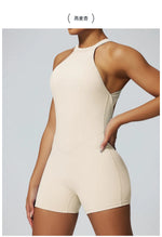 Short Sports Jumpsuit Women Hollow Out Backless Sleeveless High Elasticit Yoga One Piece Suit Tight Fitting Fitness Rompers