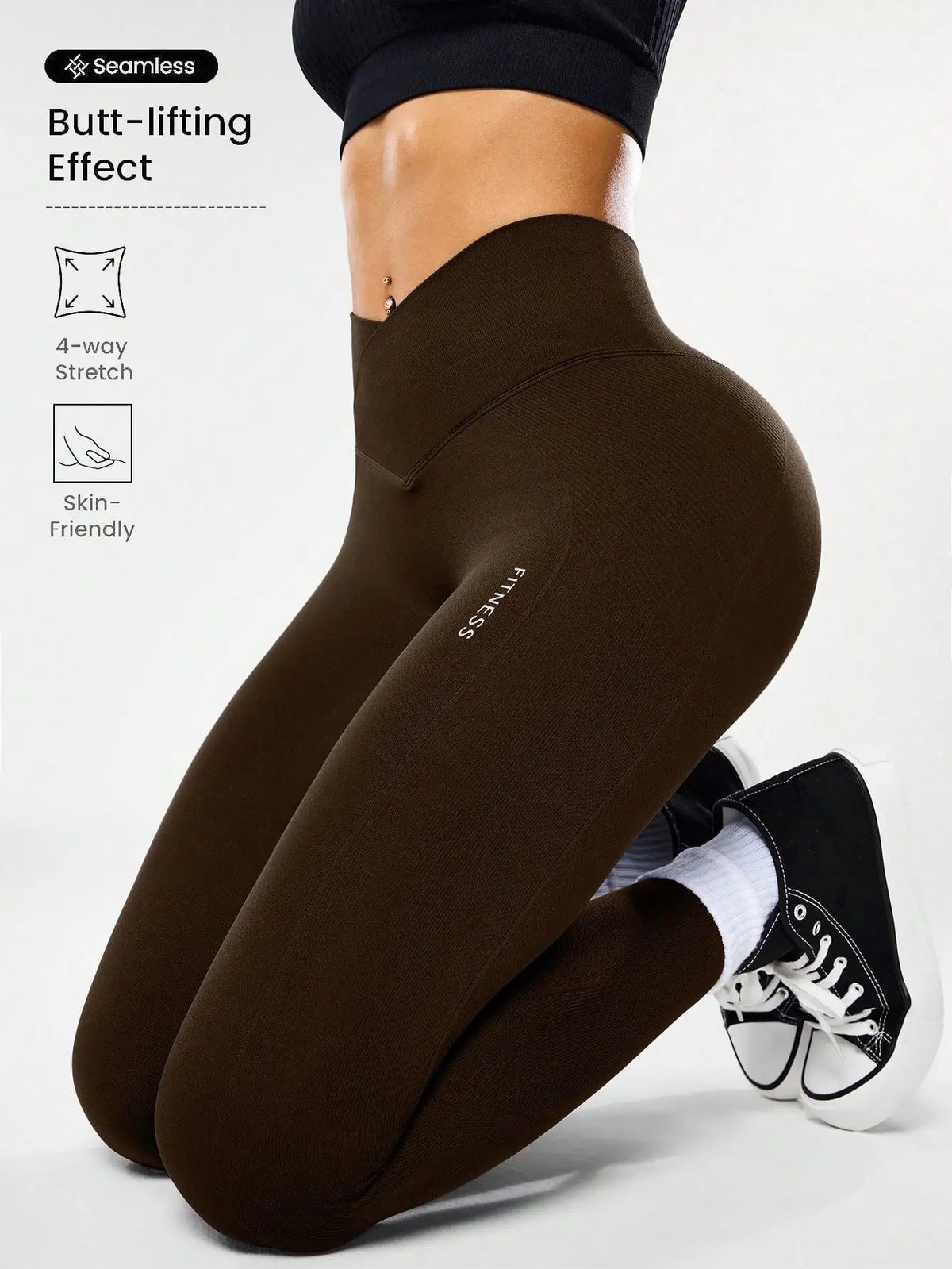 High-waisted seamless yoga leggings for women, fitness yoga pants with four-way stretch fabric, abdominal shaping, suitable for