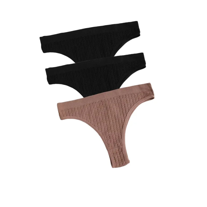 3Pcs/Set Seamless Panties Women Low Waist Briefs Soft Underwear Solid Color Sexy Lingerie Female Underpants Stretch Panty
