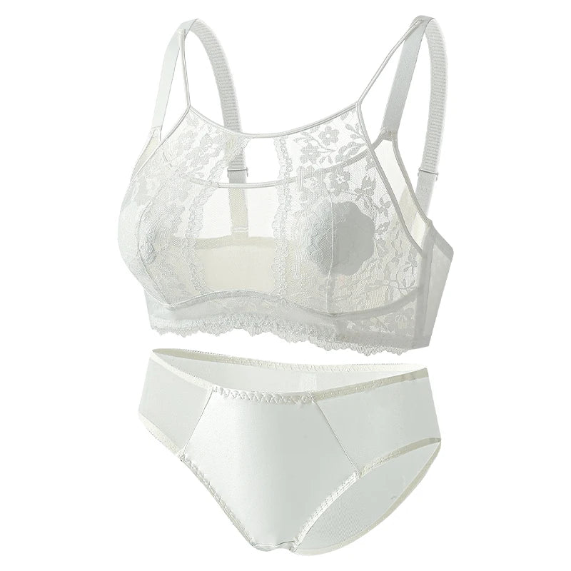 MOYISU Grande Taille Ultra Thin Bra Sheer Lingerie High Bust Anti Sagging Support Push Up Sexy Summer Bralette Large Cup Women