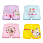 4 Pieces/lot Design Children's Girls Panties Cotton Soft Pretty Cartoon Unicorn Child Underwear for Girls Kids Boxer Breathable