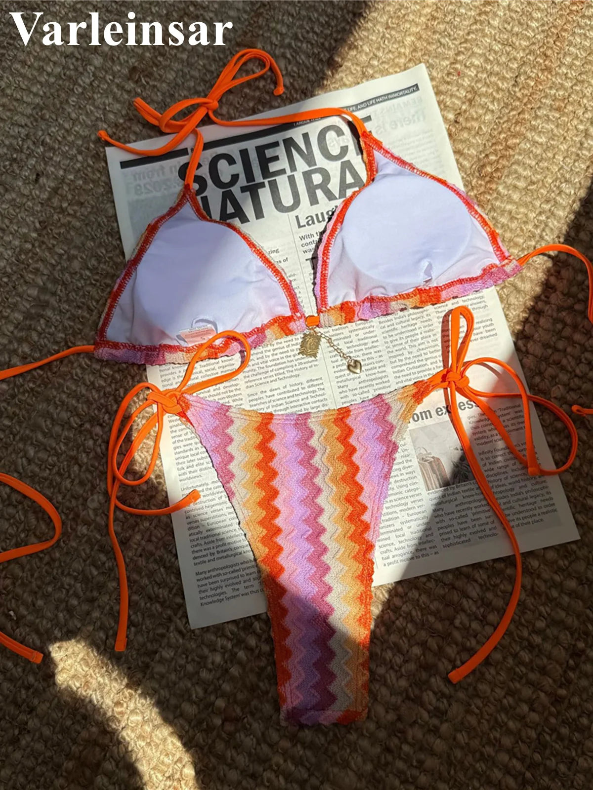 Sexy Waves Halter Bikini Women Swimwear Female Swimsuit High Cut Padded Two-Pieces Bikini Set Bather Bathing Suit Swim V6969C