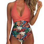 S - XXL Wrinkled Halter V Neck One Piece Swimsuit Women Swimwear Female Monokini Backless Bathing Suit Swim Beachwear Bodysuit