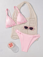 ZTVitality Sexy Pink Push Up Bikini Set 2026 Summer Beachwear Swimsuit Women's Swimwear Biquini Knotted Bikini Two Piece New