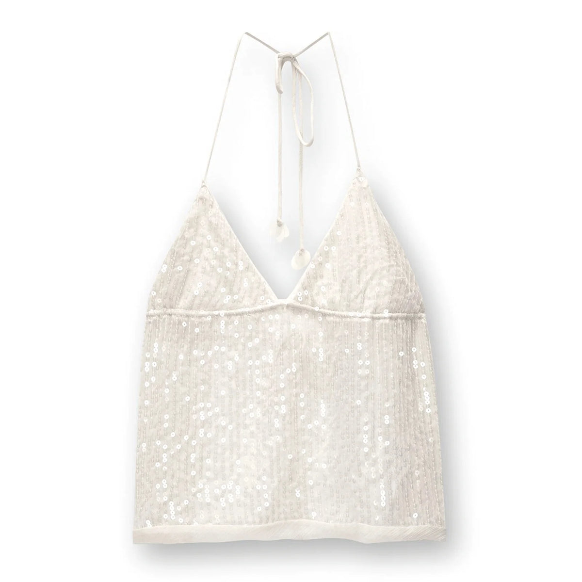Women Sequins Tank Tops V-Neck Tie-Up Halter Neck Casual Vest Summer Sleeveless Crop Tops Streetwear