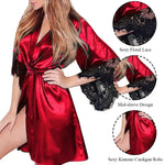 Fabric Women Sleepwear Pajamas High Quality Practical Women Sleepwear Belt Bride Dressing Kimono Lace Ladies Fashion