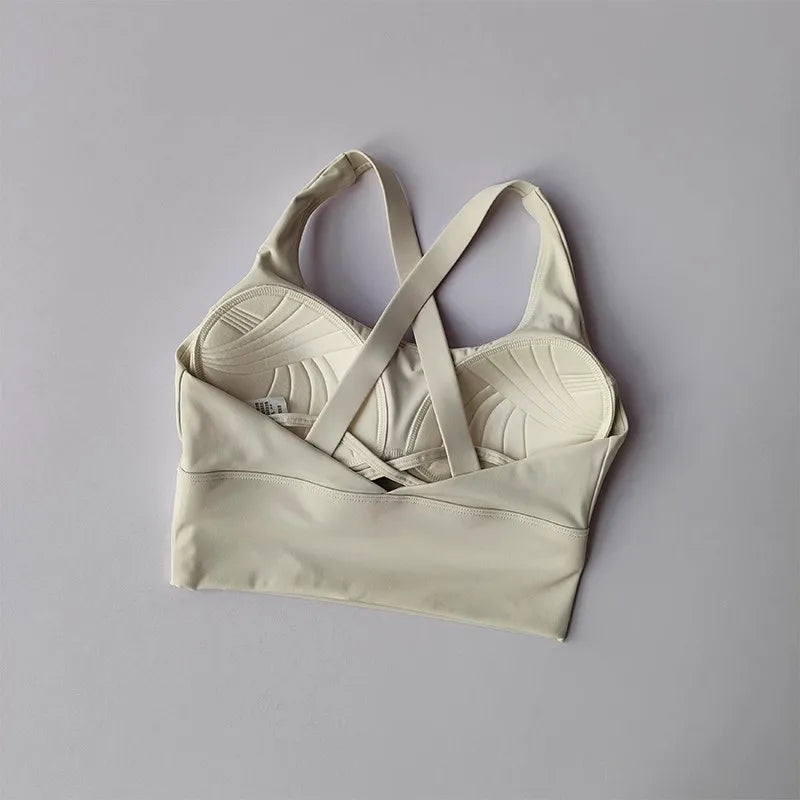 Women's Shock-Absorbing Yoga Sports Bra Summer Fitness Gathered Breasts Accessory Breathable Comfortable Yoga Sports Bra