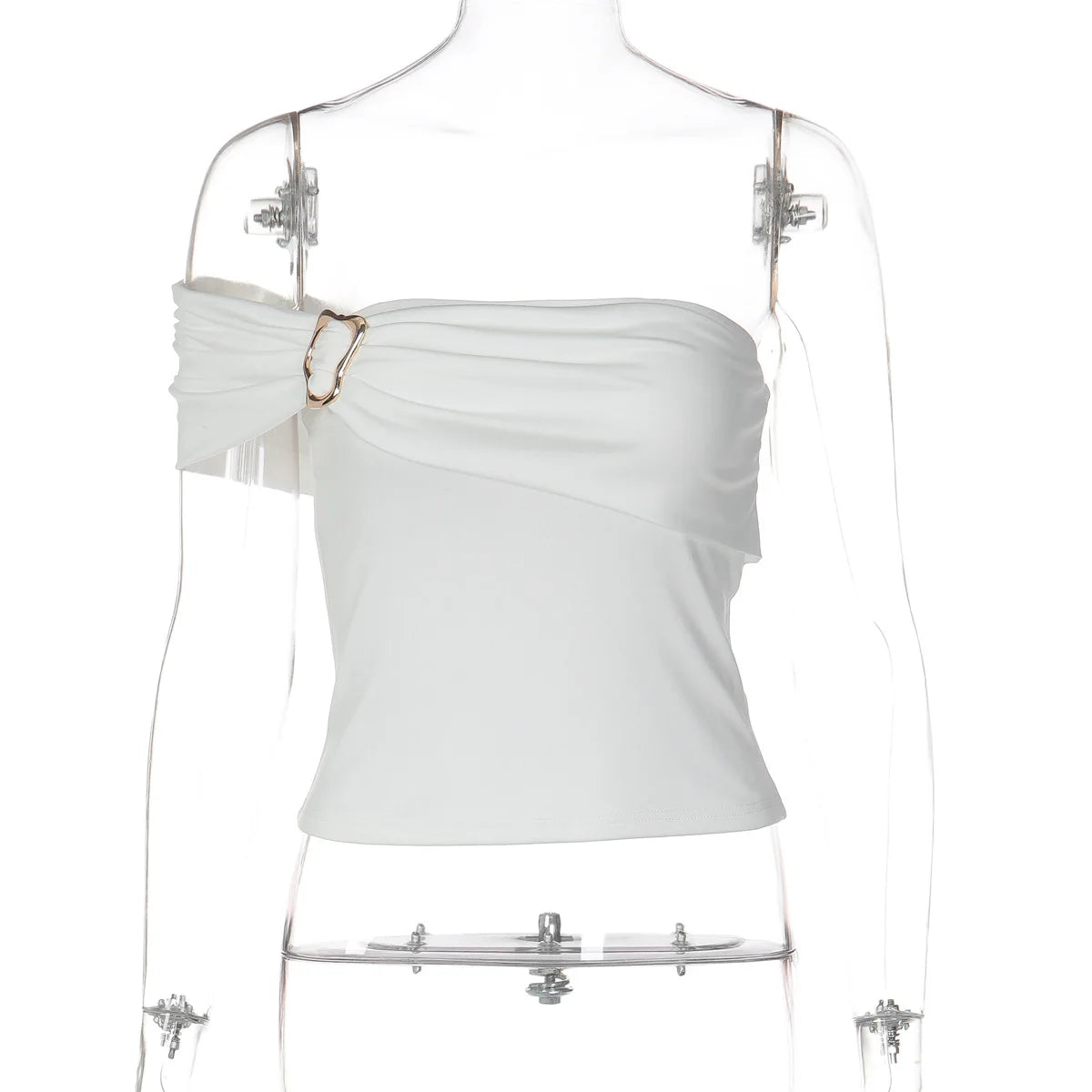FDYOUI 2026 Woman Off Shoulder Irregular Tank Tops Elegant Sexy Sleeveless Slim T-shirt Ladies Backless Crop Top Y2K Streetwear